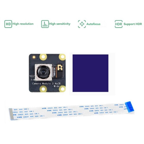 For Raspberry Pi Camera Module 3 Wide NoIR IMX708 11.9MP 120 Field Angle for Raspberry Pi 4B/3B+/3A+/3B/2B/B+/A+ 2