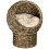 Grotte pour chat en rotin marron café avec coussin, 51 cm 1