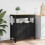 VidaXL vidaXL Kitchen Trolley MONZA Black 84 x 40 x 88.5 cm Solid Pine Wood 1