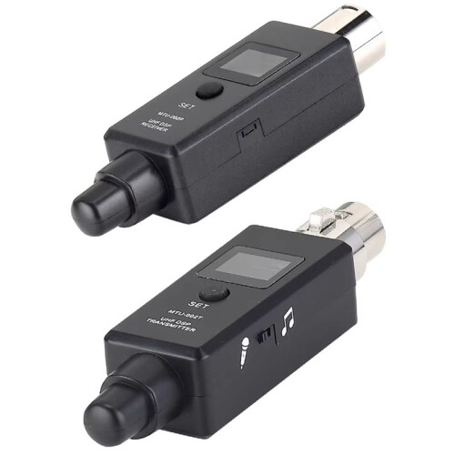 Rechargeable Dynamic Mic Wireless System UHF DSP Transmitter Receiver Mic/ Two Modes for Mixers Recorders Speakers 1