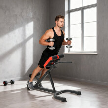 SPORTNOW Roman Chair, Heavy-Duty 5-Level Adjustable Bench for Home Gym, Red