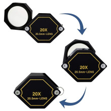 20x Magnifier Jewelry Loupe Triplet Lens 20.5mm Optical Glass Pocket Gem Magnifying Tool for Jeweler, Stamp Philatelist