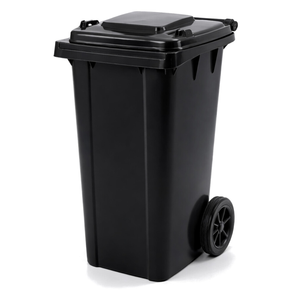 Oypla 240L Wheelie Bin For Household Outdoor Garden Waste Black