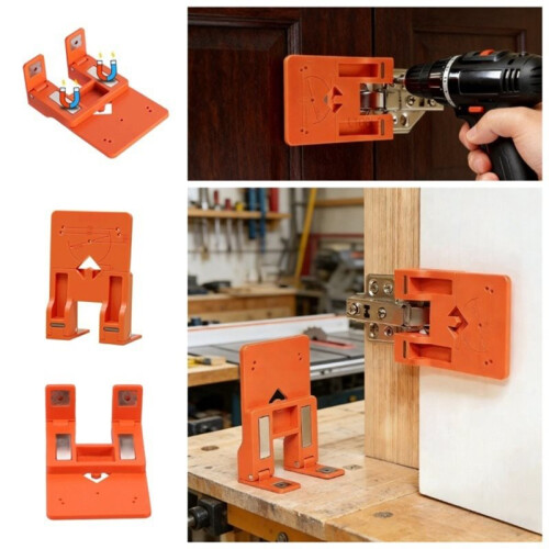 Cabinet Hinge Installation Tool - Magnetic Quick Limit Fixing Plate for Door Panels 1