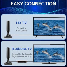 Antena TV 4K Ze Wzmacniaczem, Zasięg Ponad 800 Mil, DTMB, DVB-T, ISDB-T Itp., do Użytku Wewnątrz i na Zewnątrz, Samochodowa, z Magnetyczną