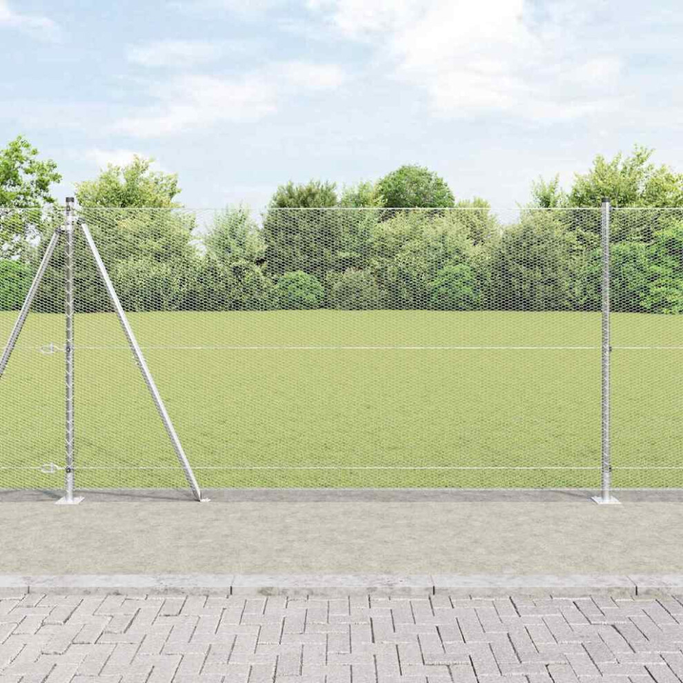 Vidaxl Welded Wire Fence With Concrete Base 50 X 1.2 M (W X H)