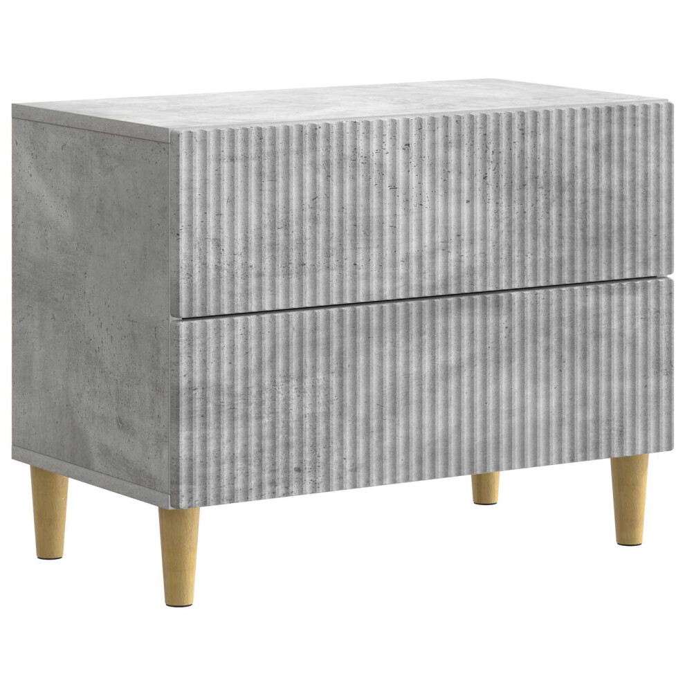 Vidaxl Bedside Cabinet Concrete 62 X 34.5 X 48 Cm Engineered Wood Grey
