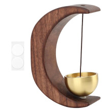 Sonnette Magnétique en Forme de Lune pour Porte D'Entrée, Son Clair et Net, avec Support en Laiton