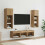 VidaXL vidaXL TV Wall Units Wall-mounted 5 pcs Black Oak Engineered Wood 1