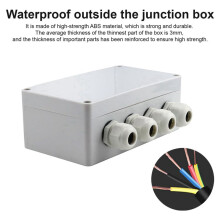2X IP66 Waterproof Junction Box 2 in 4 Out Waterproof Electrical Box for Diameter 4-8 mm Wire