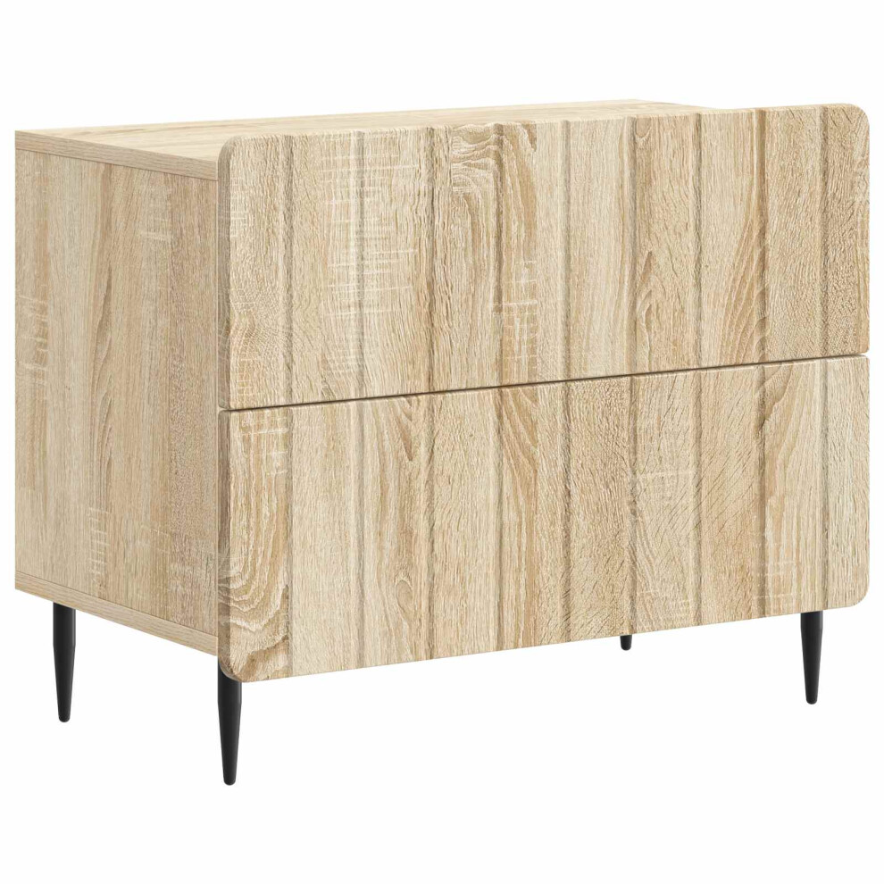 Vidaxl Bedside Cabinet Sonoma Oak 62 X 34.5 X 49.5 Cm Engineered Wood