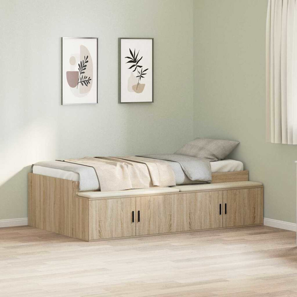 Vidaxl Bed Frame With Drawer Sonoma Oak 70 X 190 Cm Engineered Wood