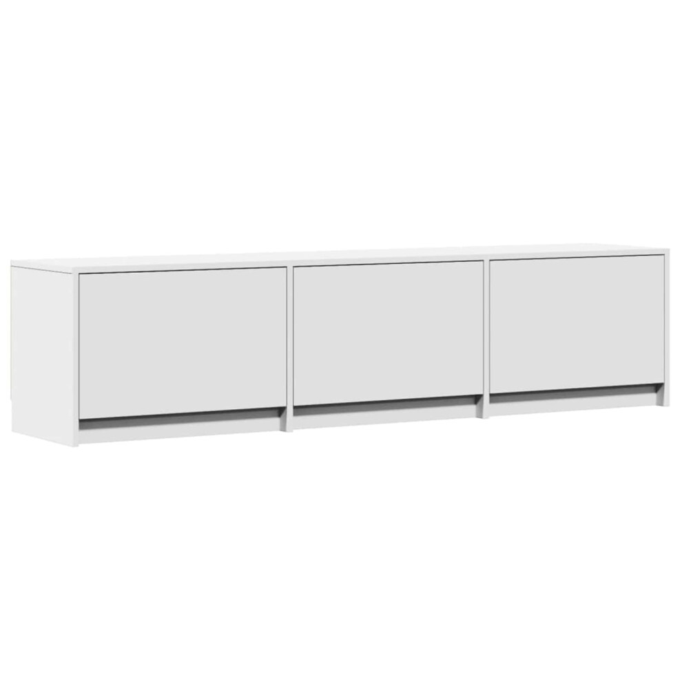 Vidaxl Tv Cabinet With Led White 165 X 34 X 40 Cm Engineered Wood