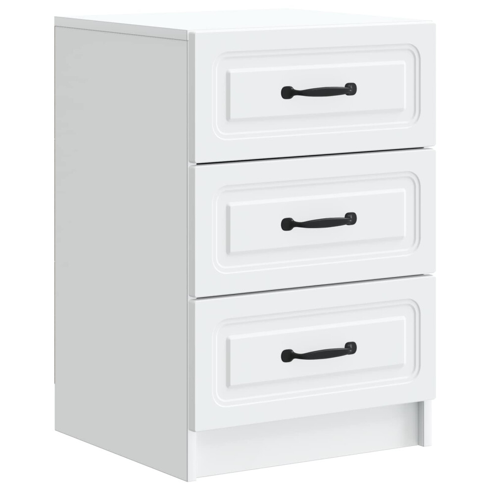 Vidaxl Bedside Cabinet 43 X 41 X 63.5 Cm Engineered Wood White