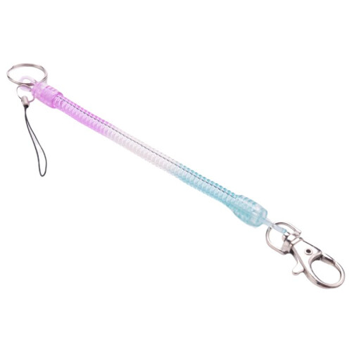 5X Lobster Hook   Spring Stretchy Coil Keyring Keychain Strap Rope Cord 2