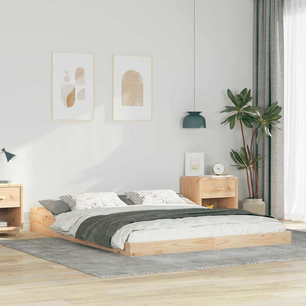 Vidaxl Bed Frame 160 X 210 Cm Solid Pine Wood Brown