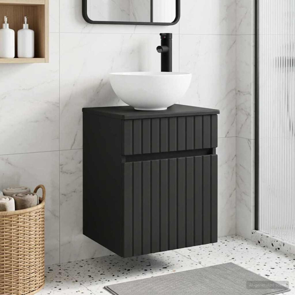Vidaxl Wall-Mounted Sink Vanity Black 39 X 41 X 64.5 Cm