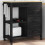 VidaXL vidaXL Kitchen Trolley MONZA Black 84 x 40 x 88.5 cm Solid Pine Wood 4