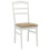 VidaXL vidaXL Dining Chair 2 pcs White and Brown Solid Rubber Wood 5