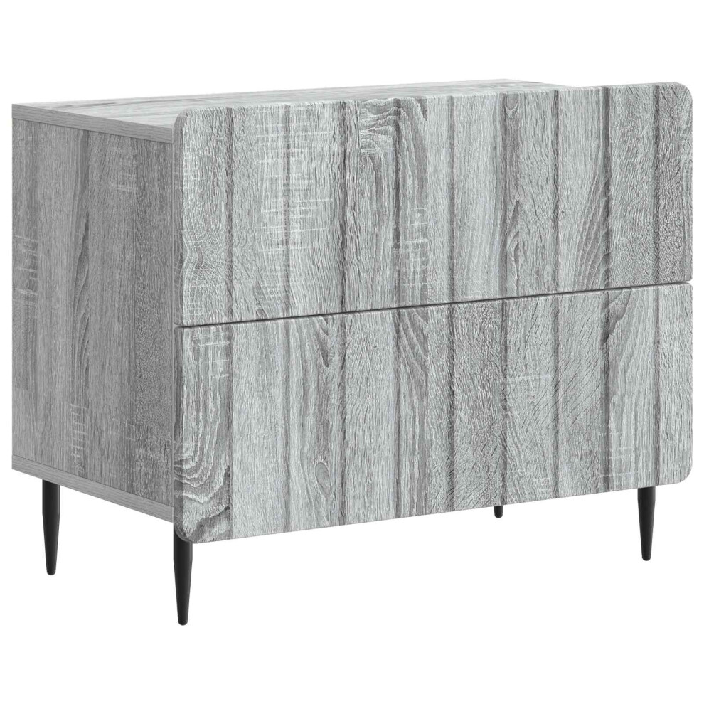 Vidaxl Bedside Cabinet Sonoma 62 X 34.5 X 49.5 Cm Engineered Wood Grey