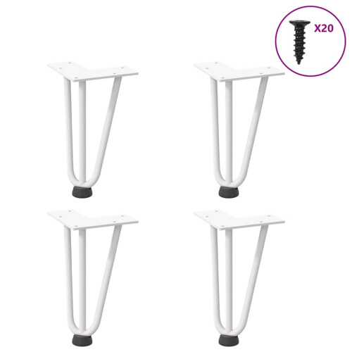 VidaXL vidaXL Hairpin Legs for Coffee Table 4 pcs White 20 cm Solid Steel