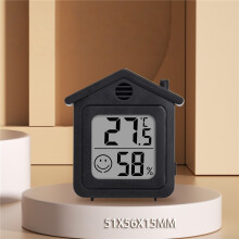 (Black) Mini Magnetic Digital Hygrometer Thermometer LCD Electronic Temperature Humidity Meter Hygrometer Indoor Baby Room Thermometer