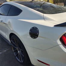 Car Gas Cap Fuel Filler Door Cover for Mustang 2015-2020 Gas Tank Cover Trim Accessories Carbon Fiber Pattern