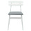 VidaXL vidaXL Dining Chair 2 pcs White and Grey Solid Rubber Wood 4