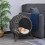 Cama de vime para gatos com pés elevados e almofada, prateada 2