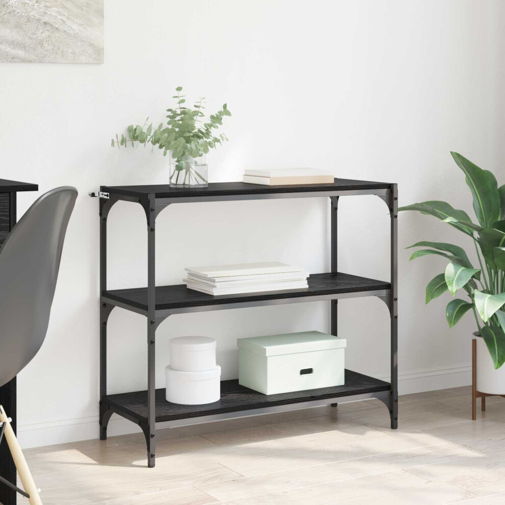 Vidaxl Book Cabinet Black Oak 80 X 33 X 70.5 Cm