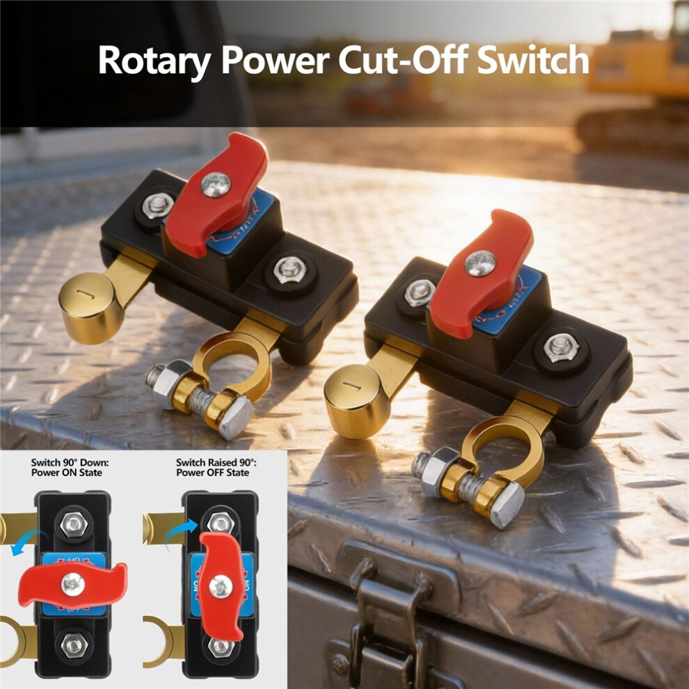 2X Universal Battery Disconnect Switch 12V &24V Cut Off Isolator For Cars Trucks 6951617014291