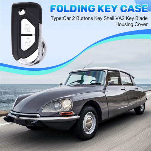 Car 2 Buttons Key Shell Folding Remote Control Car Key Shell for    VA2 Key Blade Housing Cover 2