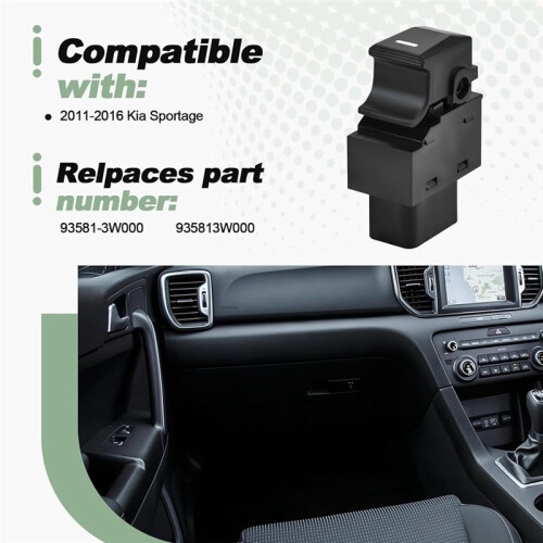 Power Window  Replace 93581-3W000 for  Sportage 2011-2016 Front and Rear Passenger Side Window Control 2