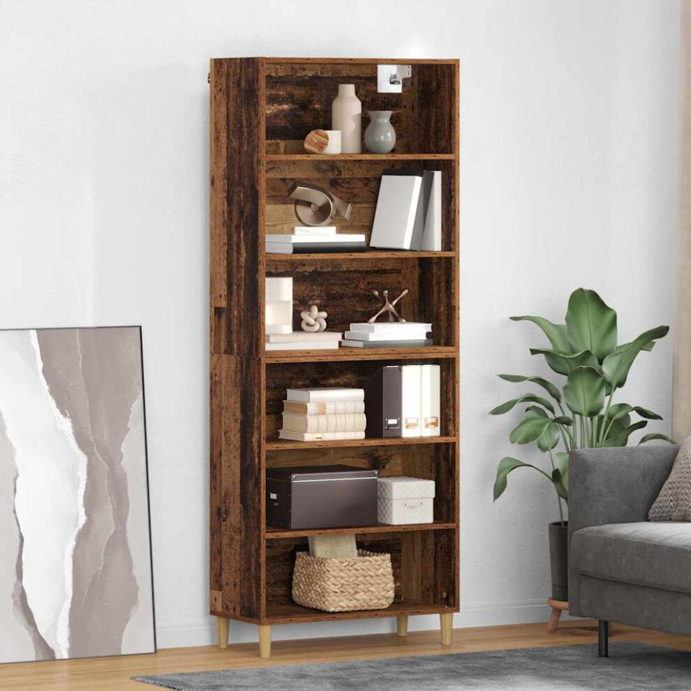 Vidaxl Highboard Old Wood 69.5 X 32.5 X 180 Cm Engineered Wood