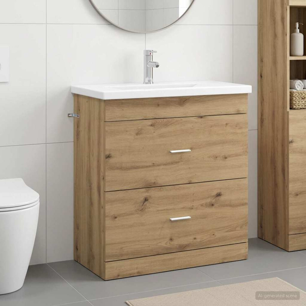 Vidaxl Bathroom Furniture Set Artisan Oak 81 X 40 X 84.5 Cm