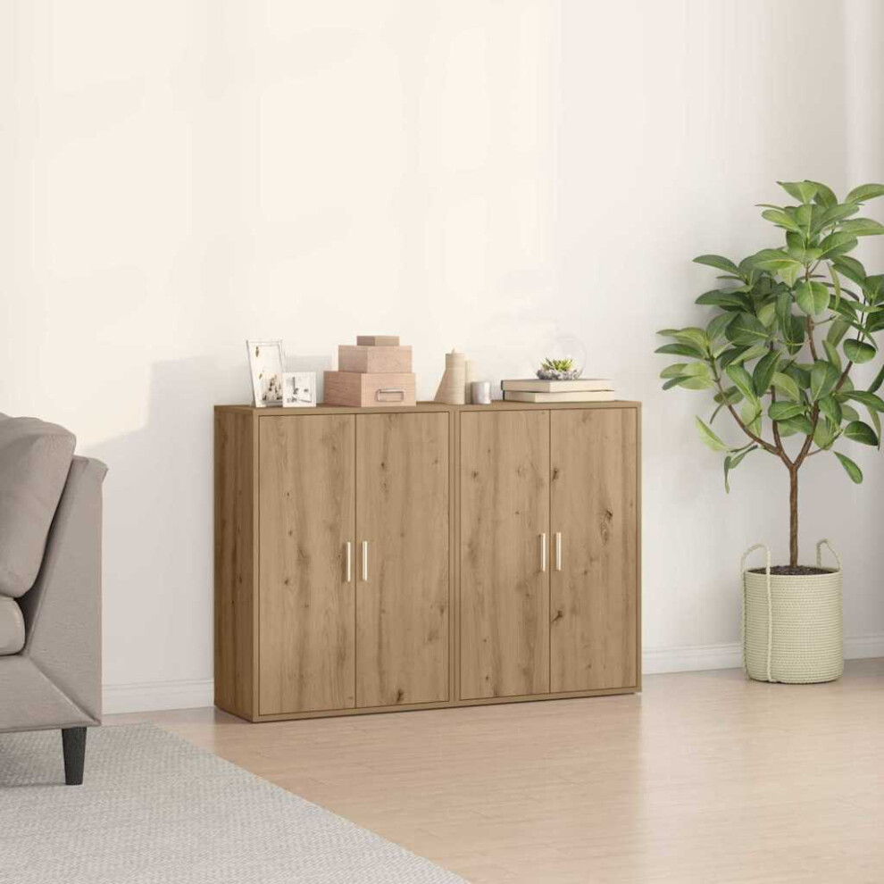 Vidaxl Sideboard 2 Pcs Artisan Oak 60 X 31 X 84 Cm Engineered Wood