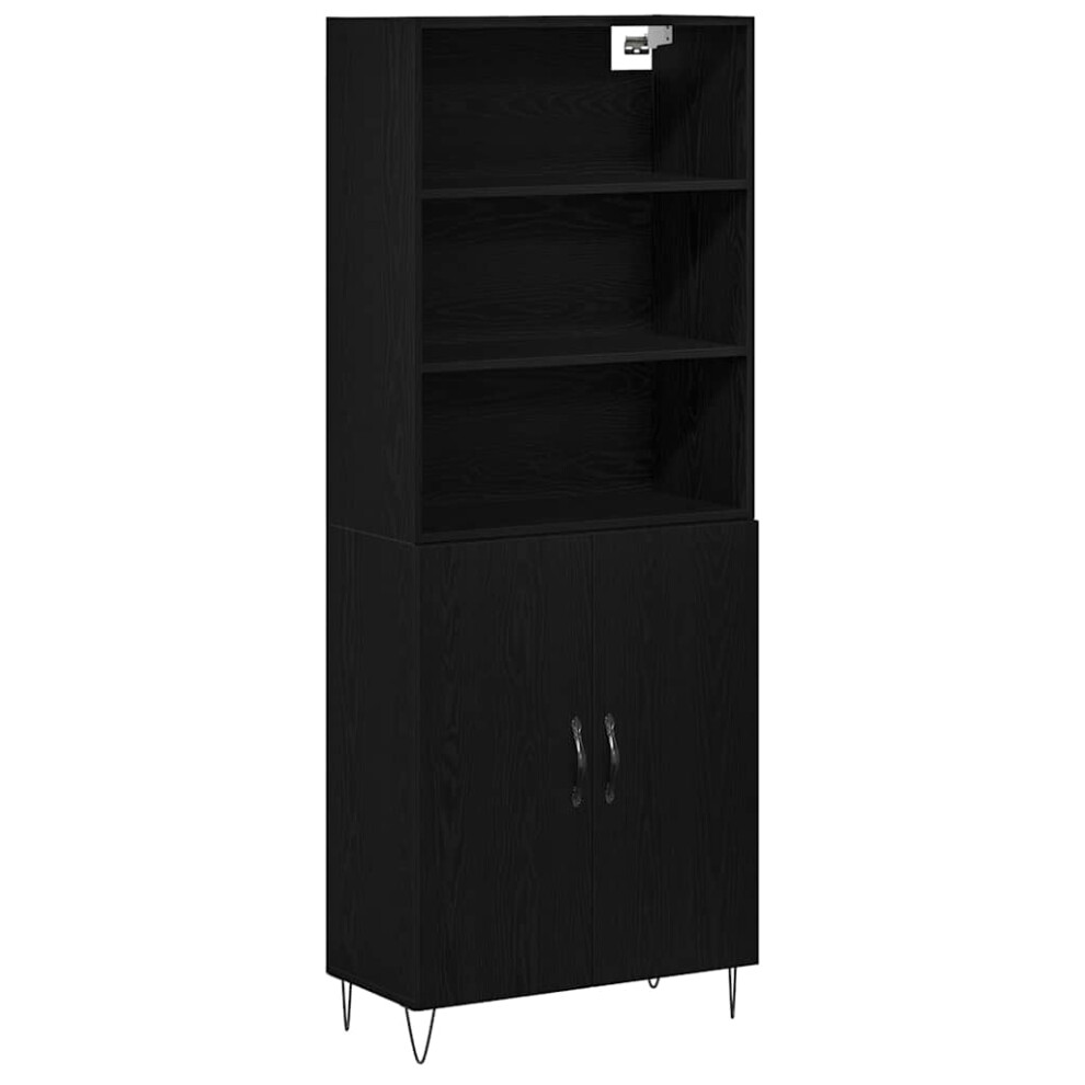 Vidaxl Highboard 2 Pcs Black Oak Engineered Wood