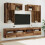VidaXL vidaXL TV Wall Units Wall-mounted 6 pcs Black Oak Engineered Wood 1