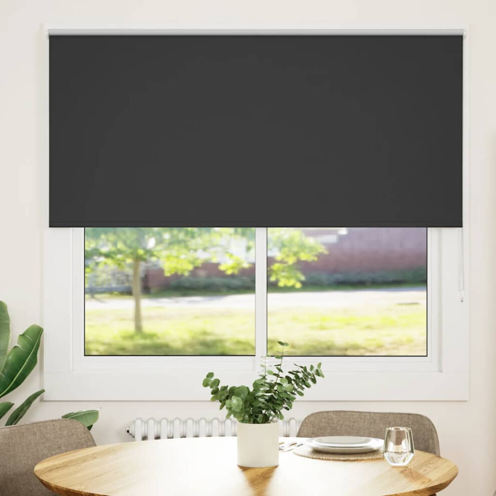 Vidaxl Roller Blind Blackout Black 150X130 Cm Fabric Width 146.6 Cm Polyester
