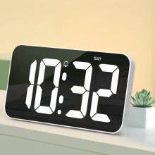 (White) LED Alarm Clock Digital Wall Clock Super-size 10.8" Electronic Desk Clock Time Week Display Bedroom Home Decoration