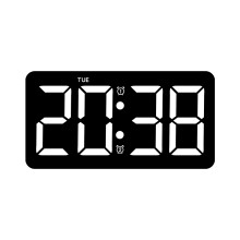 (Black-A) LED Alarm Clock Digital Wall Clock Super-size 10.8" Electronic Desk Clock Time Week Display Bedroom Home Decoration