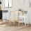 VidaXL vidaXL Dining Chairs 2 pcs White 48 x 49 x 95 cm Solid Rubber Wood 4