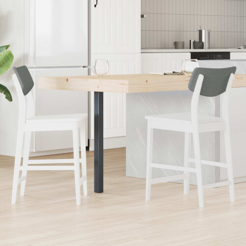 VidaXL vidaXL Dining Chairs 2 pcs White 48 x 49 x 95 cm Solid Rubber Wood