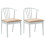 VidaXL vidaXL Dining Chair 2 pcs White and Brown Solid Rubberwood 3