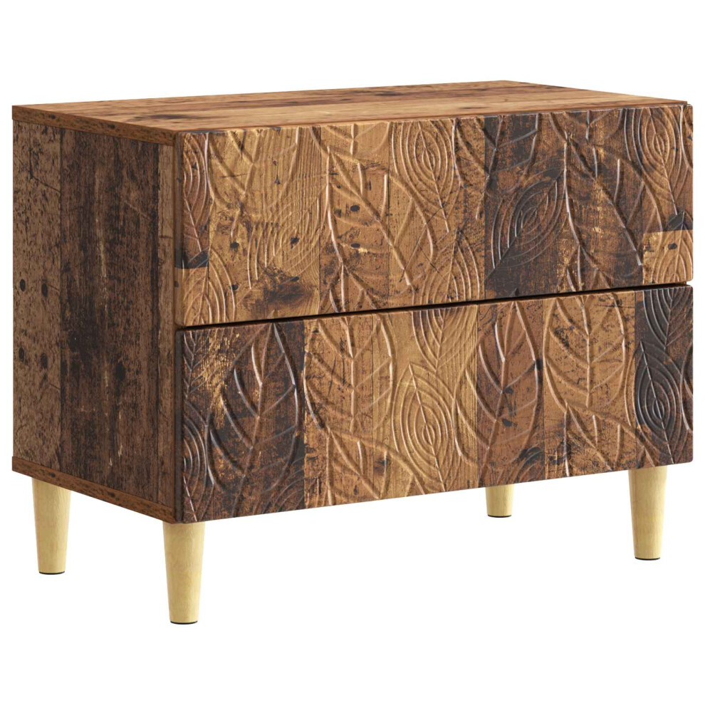 Vidaxl Bedside Table Old Wood 62 X 34.5 X 48 Cm Engineered Wood