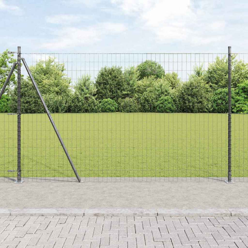 Vidaxl Welded Wire Fence With Concrete Base 10 X 1.6 M (W X H)