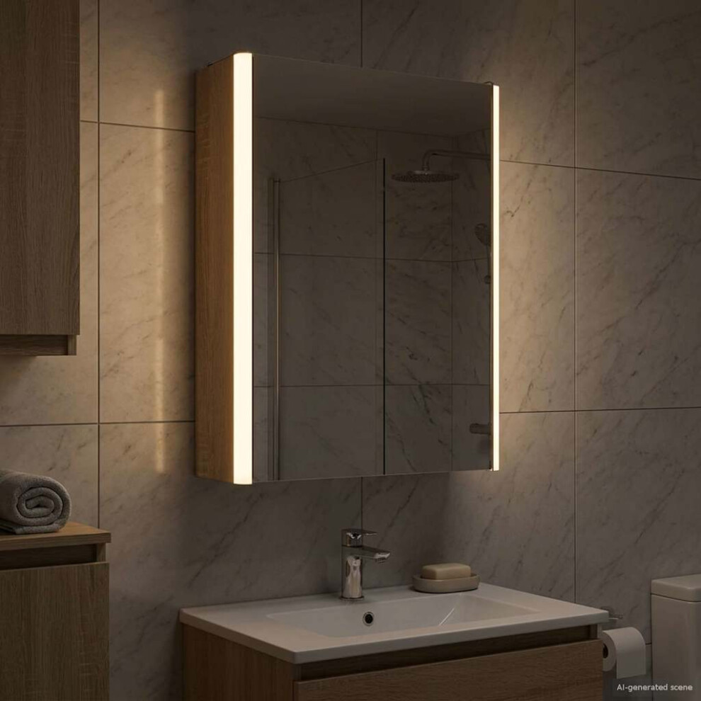 Vidaxl Bathroom Mirror Cabinet Sonoma Oak 33 X 11.5 X 50 Cm