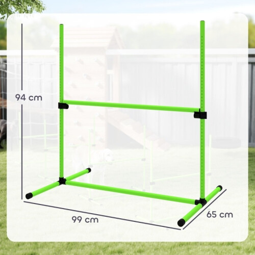 Höhenverstellbares Hunde-Agility-Set mit Hürden, Grün 2