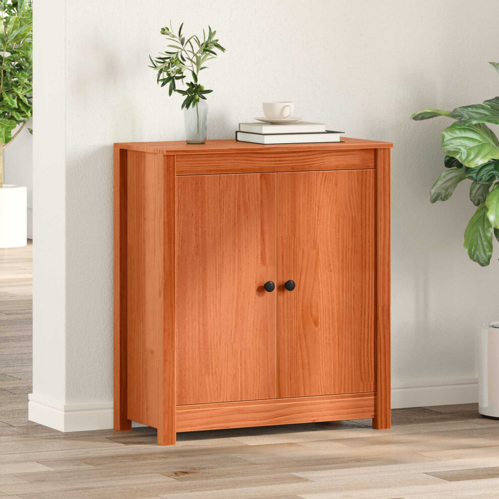 Vidaxl Sideboard Wax 70 X 35 X 80 Cm Solid Pine Wood Brown