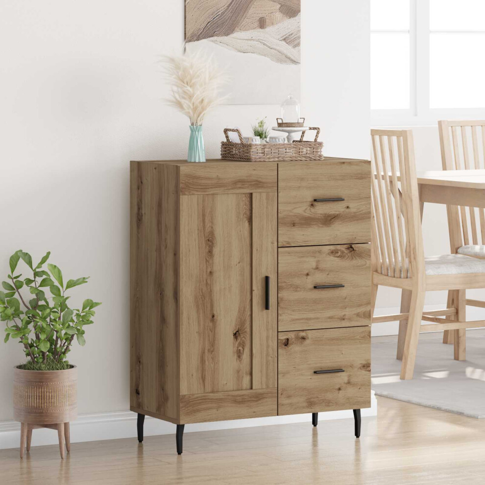Vidaxl Sideboard With Drawer Artisan Oak 69.5 X 34 X 90 Cm